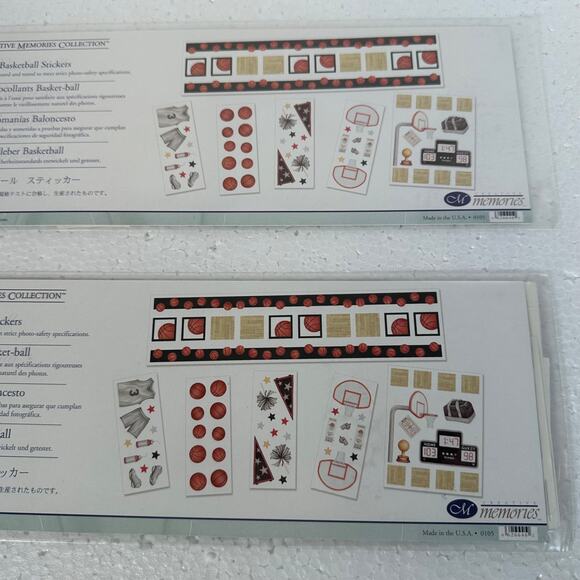 Creative Memories Basketball Stickers Lot of 2 Scrapbooking Sports New - Picture 4 of 5